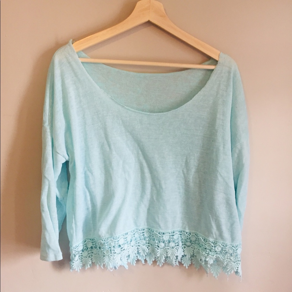 Blue Lace Detail Top